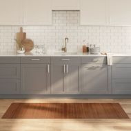 Килим, правоъгълен, кафяв, 70x200 см, бамбук