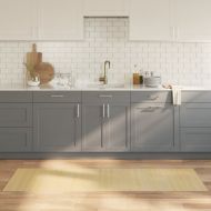 Килим, правоъгълен, натурален, 60x200 см, бамбук