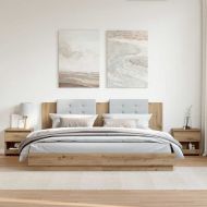 Нощни шкафчета, 2 бр, дъб артизан, 40x30x39 см, инженерно дърво