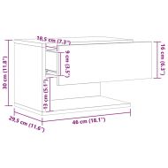Нощно шкафче за стенен монтаж, дъб артизан