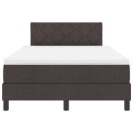 Легло с пружинирана основа Тъмен кафяв 120 x 200 cm текстил