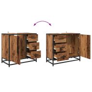 Комплект мебели за баня 2 pcs Старо дърво Инженерно дърво