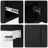 Комплект мебели за баня с врата 2 pcs Черен дъб Инженерно дърво