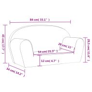 Детско диванче, 2-местно, светлосиво, мек плюш