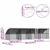 Клетка за пилета Сребрист 800 x 200 x 198.5 см