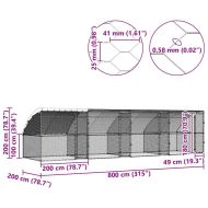 Клетка за пилета Сребрист 800 x 200 x 198.5 см