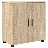 Комплект мебели за баня Монтиране на стена 4 pcs Сонома дъб