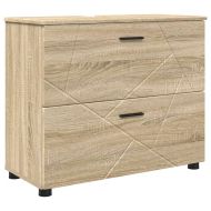 Комплект мебели за баня с чекмедже с рафт 2 pcs Сонома дъб