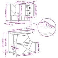 Комплект мебели за баня с чекмедже с рафт 2 pcs Кафяв дъб