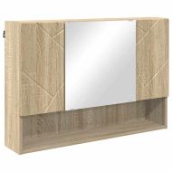 Комплект мебели за баня с чекмедже с рафт 4 pcs Сонома дъб