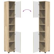 Комплект мебели за баня с чекмедже с рафт 4 pcs Сонома дъб