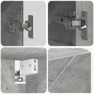 Комплект мебели за баня с чекмедже с рафт 4 pcs Циментено сиво