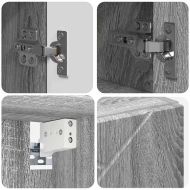 Комплект мебели за баня с чекмедже с рафт 4 pcs Сив Сонома