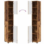 Комплект мебели за баня с чекмедже с рафт 4 pcs Старо дърво