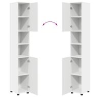 Комплект мебели за баня 4 pcs Бяло Конструирано дърво и метал.