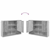 Комплект мебели за баня с чекмедже с рафт 4 pcs Сив Сонома