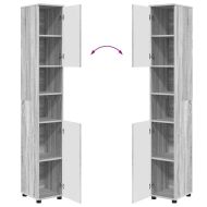 Комплект мебели за баня с чекмедже с рафт 4 pcs Сив Сонома