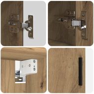 Комплект мебели за баня 4 pcs Дъб Конструирано дърво и метал.