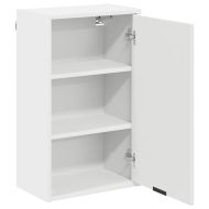 Комплект мебели за баня 3 pcs Бяло Конструирано дърво и метал.