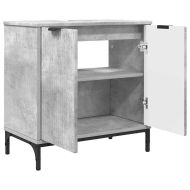 Комплект мебели за баня 3 pcs Бетонно сиво Инженерно дърво