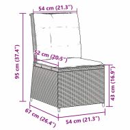 Градински диван с възглавница Черно и кремаво бяло полиратан