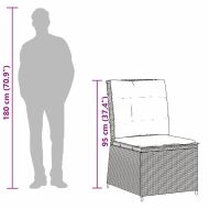 Градински диван с възглавница Черно и кремаво бяло полиратан