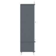 Дъска за записки Гардероб с рафт Сиво и бяло Инженерно дърво