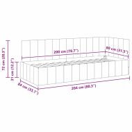 Ъглова рамка за легло с таблото Жълто 80 см x 200 см Кадифе