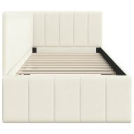 Ъглова рамка за легло с таблото Крем 80 см x 200 см Кадифе