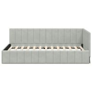 Ъглова рамка за легло Светлосиво 90 см x 200 см Кадифе