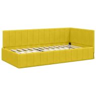 Ъглова рамка за легло с таблото Жълто 100 см x 200 см Кадифе