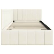 Ъглова рамка за легло с таблото Крем 100 см x 200 см Кадифе