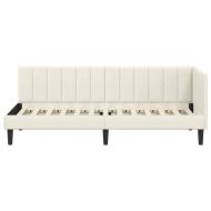 Ъглова рамка за легло с таблото Крем 80 см x 200 см Кадифе