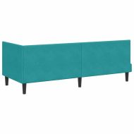 Ъглова рамка за легло с таблото Тюркоаз 80 см x 200 см Кадифе