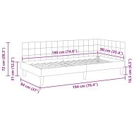 Ъглова рамка за легло Виненочервен 90 см x 190 см Кадифе