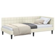 Ъглова рамка за легло с таблото Крем 90 см x 200 см Кадифе