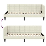 Ъглова рамка за легло с таблото Крем 100 см x 200 см Кадифе