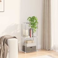 Рафтове за съхранение с рафт бял 43 x 27 x 90 см Алуминий