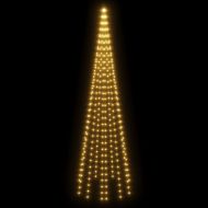 Коледна елха на флагщок, топло бяло, 310 LED, 300 см