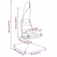 Висящ стол яйце Таупе 94 x 107 x 196.5 см Стомана