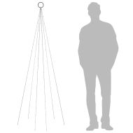 Коледна елха на флагщок, студено бяло, 108 LED, 180 см