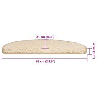 Изтривалки за стълби, 20 бр., 65x21x4 см, кремави, полукръгли, големи