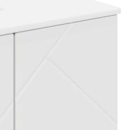 Комплект мебели за баня 3 pcs Бяло Инженерно дърво & Метал