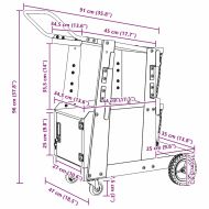 Количка за заваряване Черно 90 x 46 x 96 см Стомана
