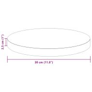 Топ за маса Светлокафяво Ø 30 x 2.5 cm Солидно дъбово дърво