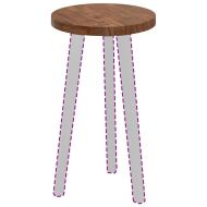 Топ за маса Тъмнокафяв Ø 30 x 2.5 cm Солидно дъбово дърво