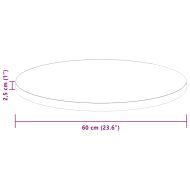 Топ за маса Тъмнокафяв Ø 60 x 2.5 cm Солидно дъбово дърво