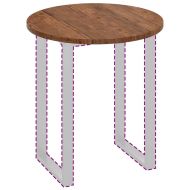 Топ за маса Тъмнокафяв Ø 70 x 2.5 cm Солидно дъбово дърво