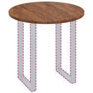 Топ за маса Тъмнокафяв Ø 80 x 2.5 cm Солидно дъбово дърво