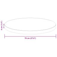 Топ за маса Светлокафяво Ø 70 x 4 cm Солидно дъбово дърво